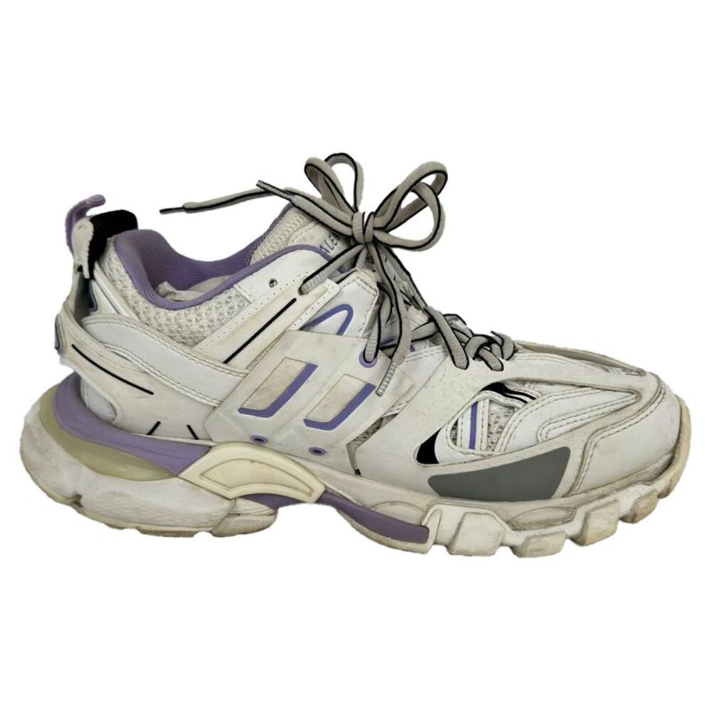 Balenciaga Track Sneakers in White and Lilac Polyurethane